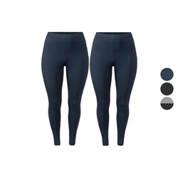 ESMARA® Damen Leggings, 2 Stück, mit normaler Leibhöhe