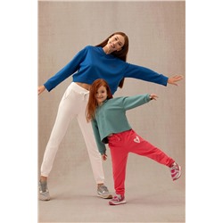 Kız Çocuk Mint Kapüşonlu Sweatshirt