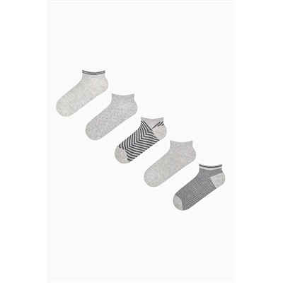 Penti, Mixed Pattern Siyah Gri 5li Patik Çorap