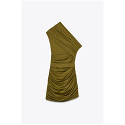 ASYMMETRIC GATHERED DRESS