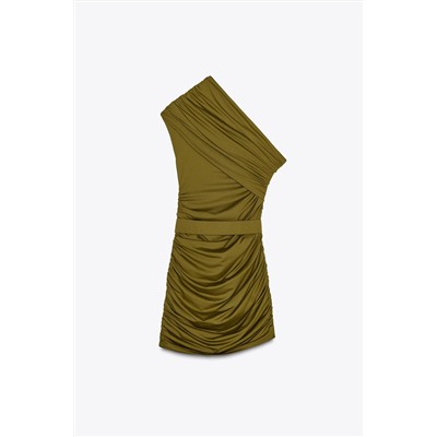 ASYMMETRIC GATHERED DRESS