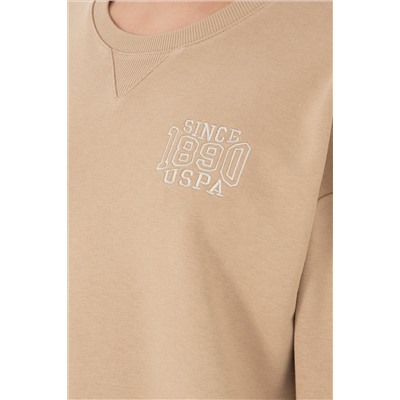 Kadın Kum Bisiklet Yaka Sweatshirt