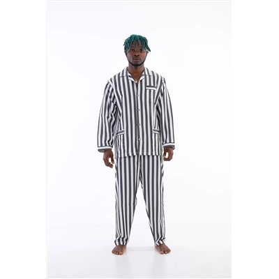 Kocabey 4007 Nostaljik Çizgili Gaffur Erkek Pijama Takımı Kocabey.4007