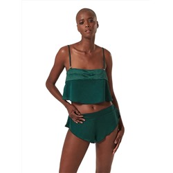 Stephanie Luxury Satin Crop Cami and Short Set