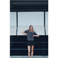 FADED-EFFECT T-SHIRT WITH RHINESTONES
