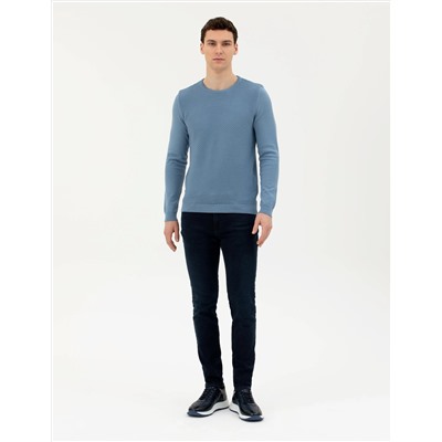 Açık Lacivert Slim Fit Kazak