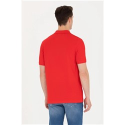 Erkek Kırmızı Basic Polo Yaka Tişört