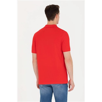Erkek Kırmızı Basic Polo Yaka Tişört