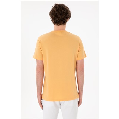 Erkek Regular Fit Bisiklet Yaka Turuncu Basic Tişört