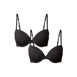 esmara® Damen Bügel BHs, 2 Stück, mit gepaddeten Cups