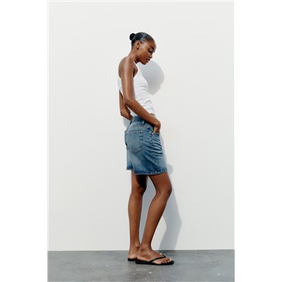 TRF MID-RISE DENIM BERMUDA SHORTS