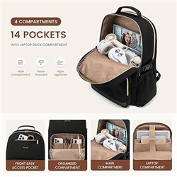 LOVEVOOK Laptop Backpack for Women with Pouch Pocket for Large Capacity Cup,15.6 Inch Laptop Computer Bag Travel Backpack Purse,Waterproof Work Business Backpack College Teacher Bags,Dark Blue