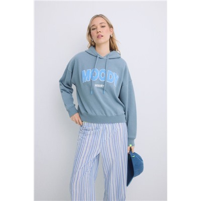 Sudadera capucha felpa algodón gris