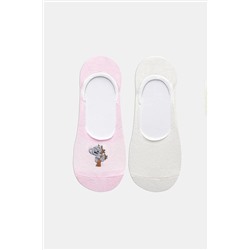 Penti, Koala Pembe - Beyaz 2li Babet Çorabı
