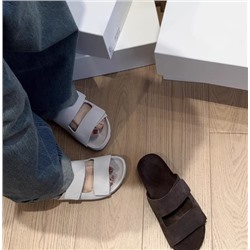Новые повседневные замшевые тапочки Birkenstoc*k удобные (натуральная замша)