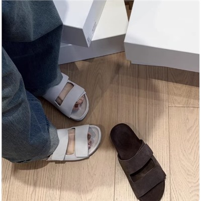 Новые повседневные замшевые тапочки Birkenstoc*k удобные (натуральная замша)