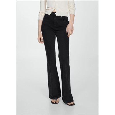 Jeans flare tiro alto