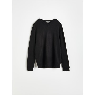Sweatshirt mit V-Ausschnitt