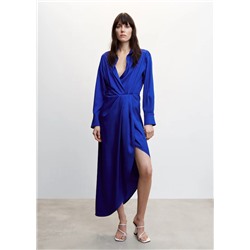Vestido satinado abertura