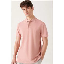 Gül Kurusu %100 Pamuk Serin Tutan Polo Yaka T-Shirt