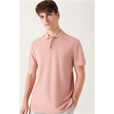 Gül Kurusu %100 Pamuk Serin Tutan Polo Yaka T-Shirt