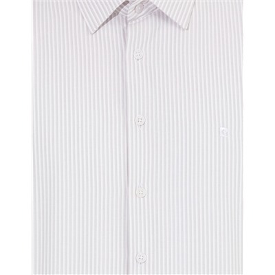 Açık Gri Slim Fit Uzun Kollu Gömlek