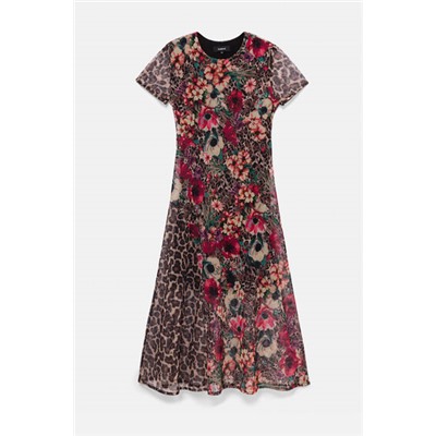 Vestido flores animal print