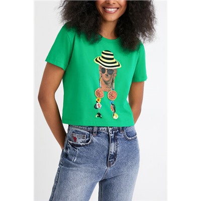 Camiseta cropped arty