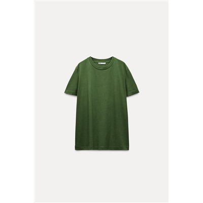 COTTON T-SHIRT WITH ENZYME FINISH