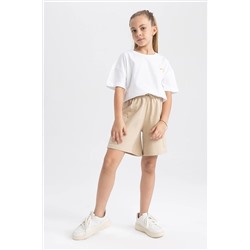 Defacto Kız Çocuk Kargo Fit Sweatshirt Kumaşı Şort B0255A823HS