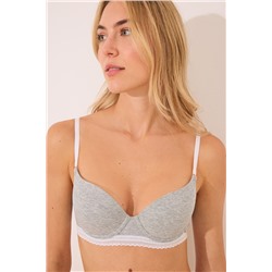 GORGEOUS Sujetador push up algodón relleno aro gris