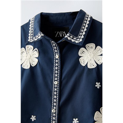 OVERSHIRT WITH CONTRAST EMBROIDERY