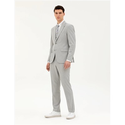 Açık Gri Slim Fit Takım Elbise