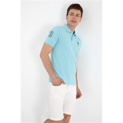 Erkek Slim Fit Polo Yaka Aqua Basic Tişört