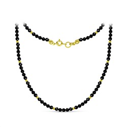 Колье из золочёного серебра с чёрной шпинелью К 604/5ШПЗ