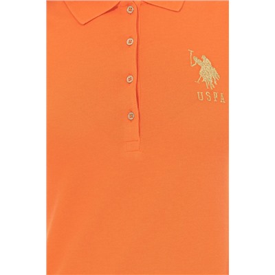 Kadın Turuncu Basic Polo Yaka Tişört