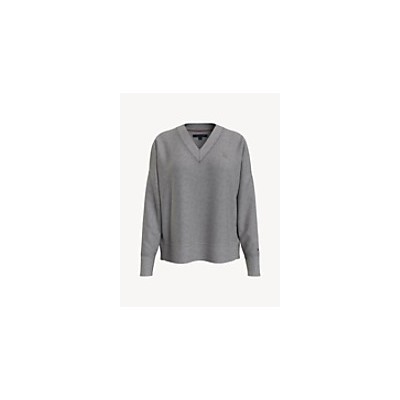 TOMMY HILFIGER V-NECK MONOGRAM SWEATER