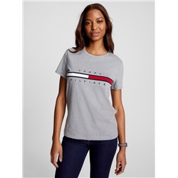TOMMY HILFIGER FLAG STRIPE LOGO T-SHIRT