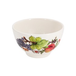 Салатник, 16х9 см, 850 мл, керамика, белый, Гранат и виноград, Tutti Frutti, 60686