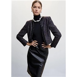 Chaqueta tweed cadena -  Mujer | MANGO OUTLET Melilla