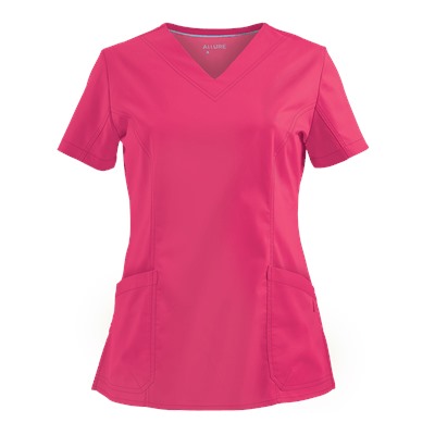 White Cross Scrubs Allure V-Neck Stretch Top