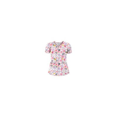 UA Support Blooms White Print Scrub Top