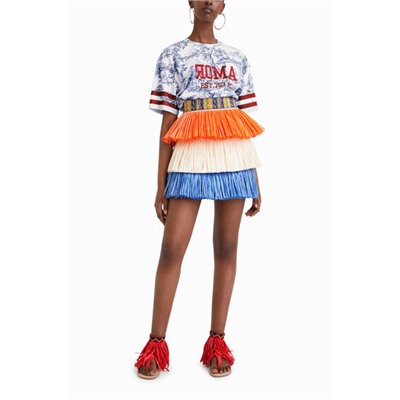 Falda mini flecos Stella Jean