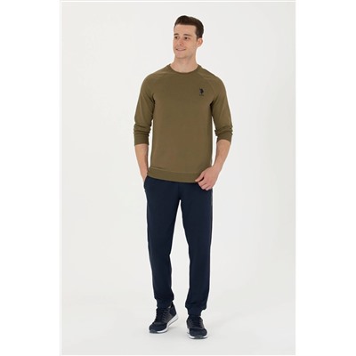Erkek Haki Basic Sweatshirt