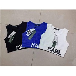 Karl Lagerfel*d 🐈‍⬛ спортивный быстросохнущий топ, реплика✔️ цена на оф сайте выше 7 000🙈 ( размерной таблицы у продавца нет, пишет размер стандартный, соответствует. Нашла этот топ у оф Karl, сетки тоже нет, только параметры на размер xs 👉 ( рост 165; вес 49кг)