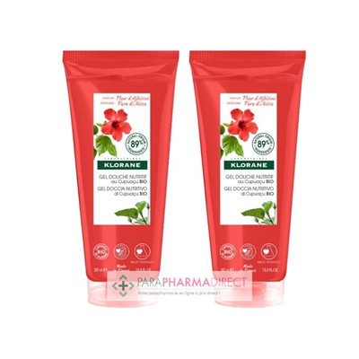 Klorane Cupuaçu Gel Douche Nutritif Fleur d'Hibiscus 2x200mlLot  × 2