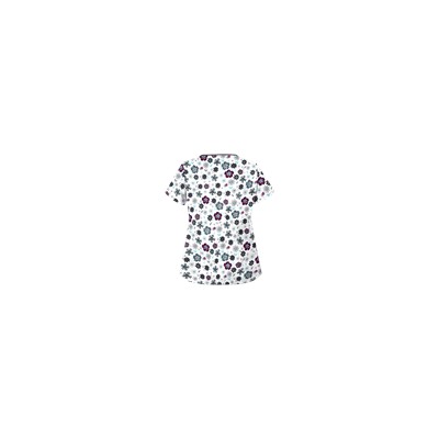 UA Wild Garden White Mock Wrap Scrub Top