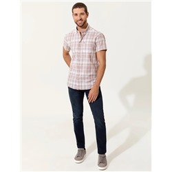 Bej Regular Fit Kısa Kollu Gömlek