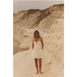 ORANGE PRINT POPLIN DRESS