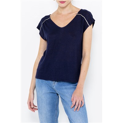Camiseta de lino Azul marino